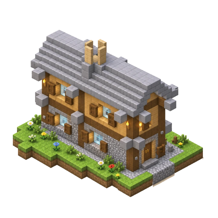 Maison, vue extérieure